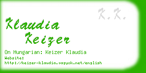 klaudia keizer business card